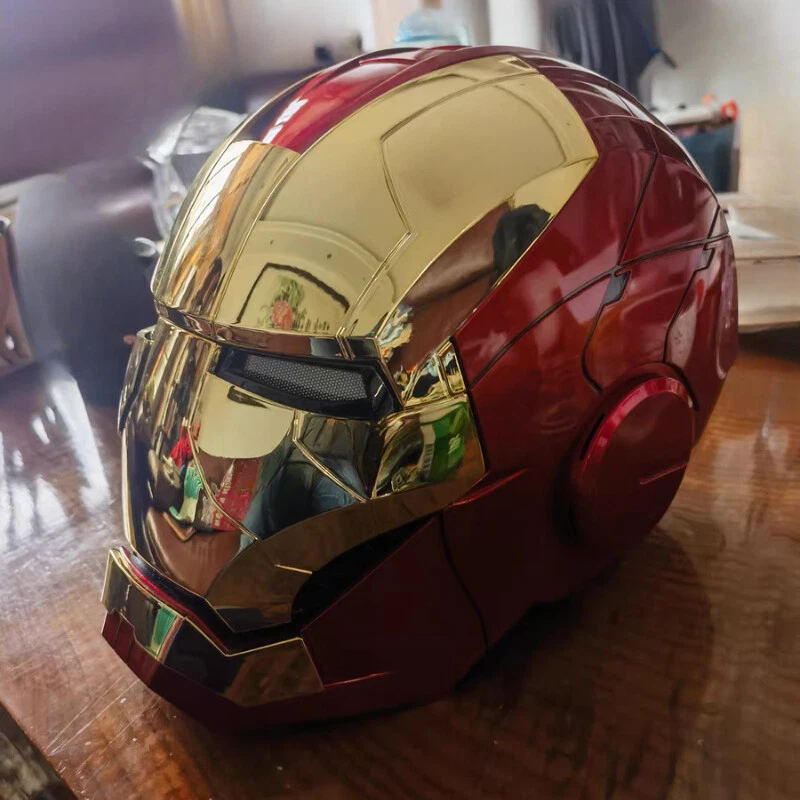 Casco portátil con control de voz deformable Jarvis 1:1 Iron Man MK5 galvanizado Foto 2 de 4