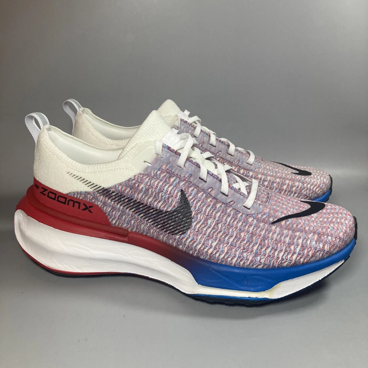 Nike ZoomX Invincible Run Flyknit 3 Mens 9.5 White Red Blue IR2984-100 Running Mens Nike ZoomX Invincible Run FK 3 Running Shoe main image 2