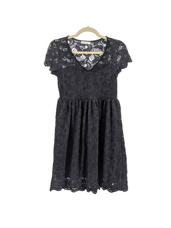 Girls Flower Lace Short Sleeve Knee Length Dress Formal NWOT Black Size  Medium | eBay