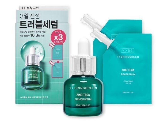 BRING GREEN ZINC TECA Blemish Serum 25ml+Refill 50ml (25mlx2ea) | eBay