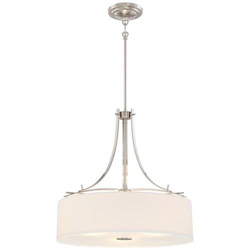 Minka Lavery Poleis 3 Light Drum Pendant, Brushed Nickel - 3308-84