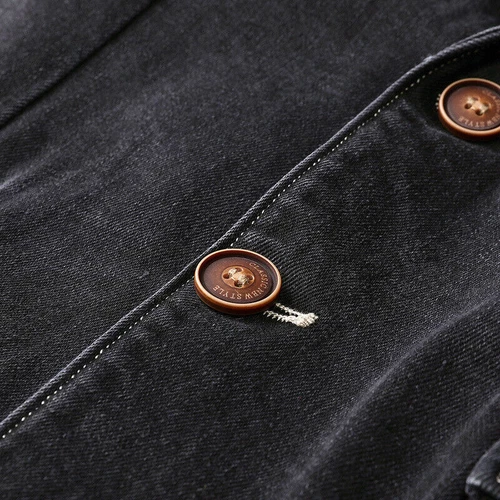 Blazer informal para hombre Traje Chaqueta Algodón envejecido Prendas exteriores Mangas largas Abrigo ajustado - Imagen 4 de 26