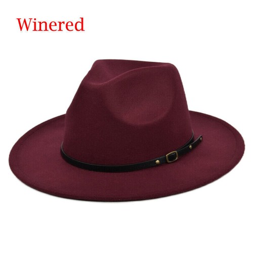 Herren Fedora Hüte Damen Jazz Hut Unisex breitkrempige Panama Style Filzmütze - Bild 5 von 14