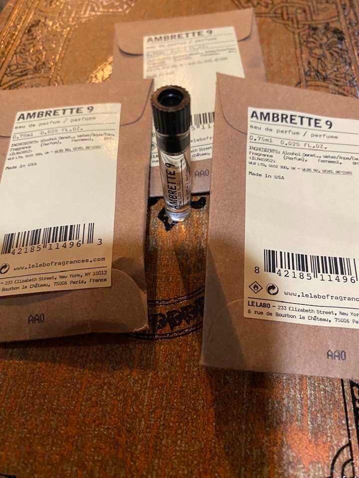 Le Labo AMBRETTE 9 edp splash vials LOT of 3 Eau de Parfum THREE perfume samples eBay