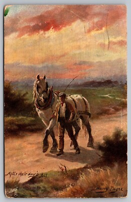 Postcard: After Their Day's Toil, Harry Payne, Raphael Tuck, #9278, Posted 1948
