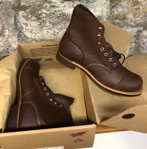 RED WING IRON RANGER MEN'S 6-INCH BOOT IN AMBER HARNESS LEATHER 8111 NEW IN BOX - Picture 6 of 7
