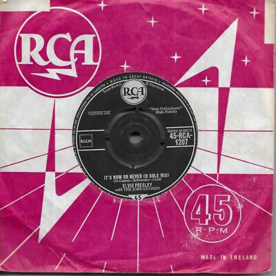Elvis Presley It's Now Or Never (O Sole Mio) sub-title on same line) UK 45 7''