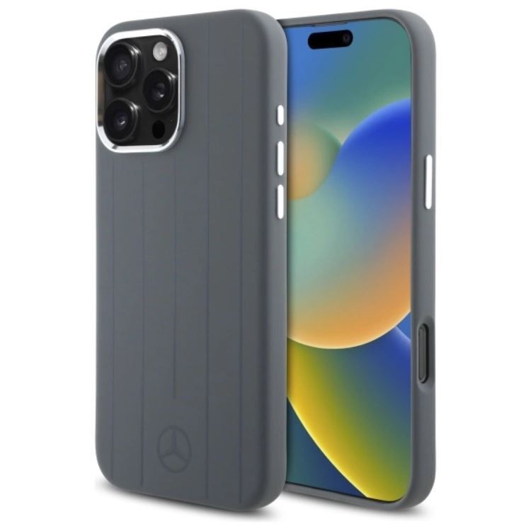 Mercedes Benz Vertical Tonal Stripes Case MagSafe iPhone 16 Pro Max Grey