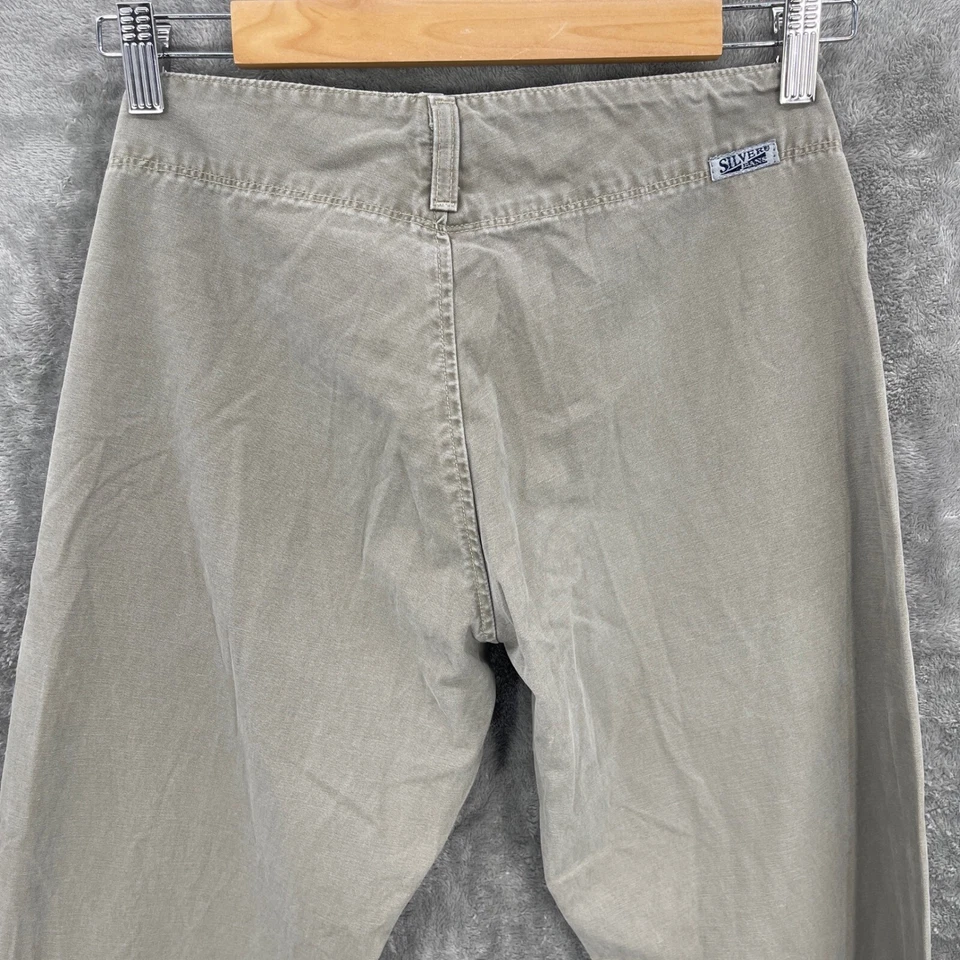 Pantalón Silver Jeans Co. Caqui Bootcut Mujer 28 Beige Y2K Botón Razorback De Colección Foto 4 de 4