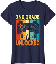 Hello 2nd Grade Level Unlocked Video Game Fun Gift Ladies' Crewneck T-Shirt