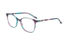 NEW Thin & Light QUILL Teal & Purple MACAW Eyeglasses 53/17/140 with Case