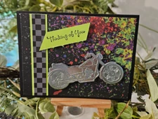 STAMPIN UP CARD KIT - MOTORCYCLE  THINKING OF YOU MAKES 4 25.315