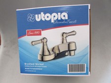 RV Brushed Nickel Faucet Bathroom Bath Camper Bristol Utopia 4" Valves Teacup