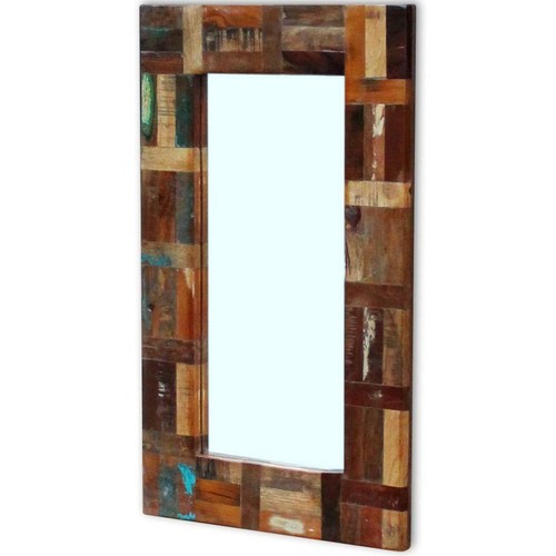 Rectangle Handmade Reclaimed Wood Timber Wall Makeup Hall Mirror Home Decor - Picture 5 of 7