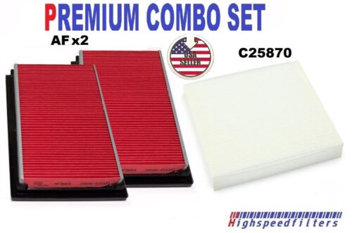 2x Engine Air Filter +  Cabin Air Filter for 2016-2023 Infiniti Q50 3.0L Turbo - Picture 1 of 1