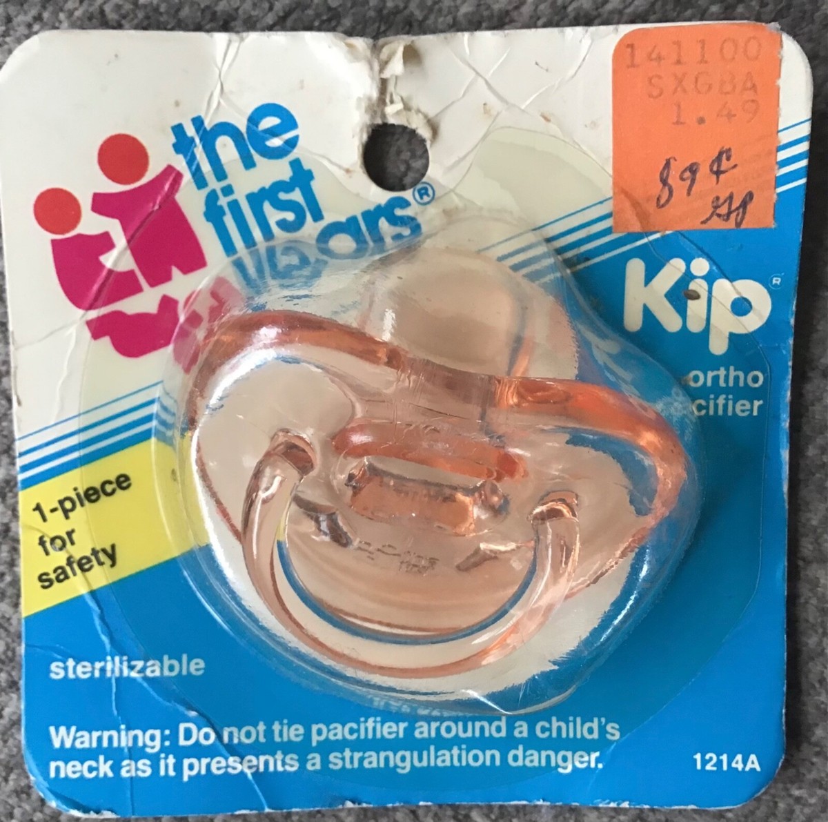Vtg The First Years Pacifier Soft Vinyl Orthodontic Nipple Rare 1987