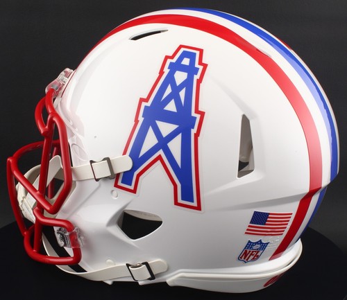 HOUSTON OILERS NFL Riddell Full Size REPLICA Throwback Football Helmet - Picture 3 of 5