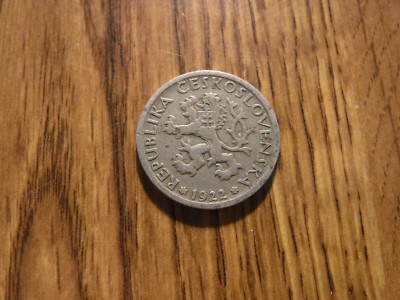 CZECH REP. 1 KORUNA 1922 COIN (720)
