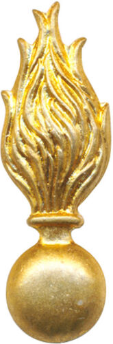 INFANTERIE, flamme arrondie en métal doré matricé, 2 anneaux, Sans (11056) - Picture 1 of 2