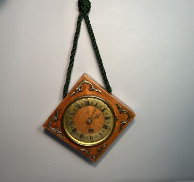 Old Wall Clock Hanging Mechanical Vintage #E9