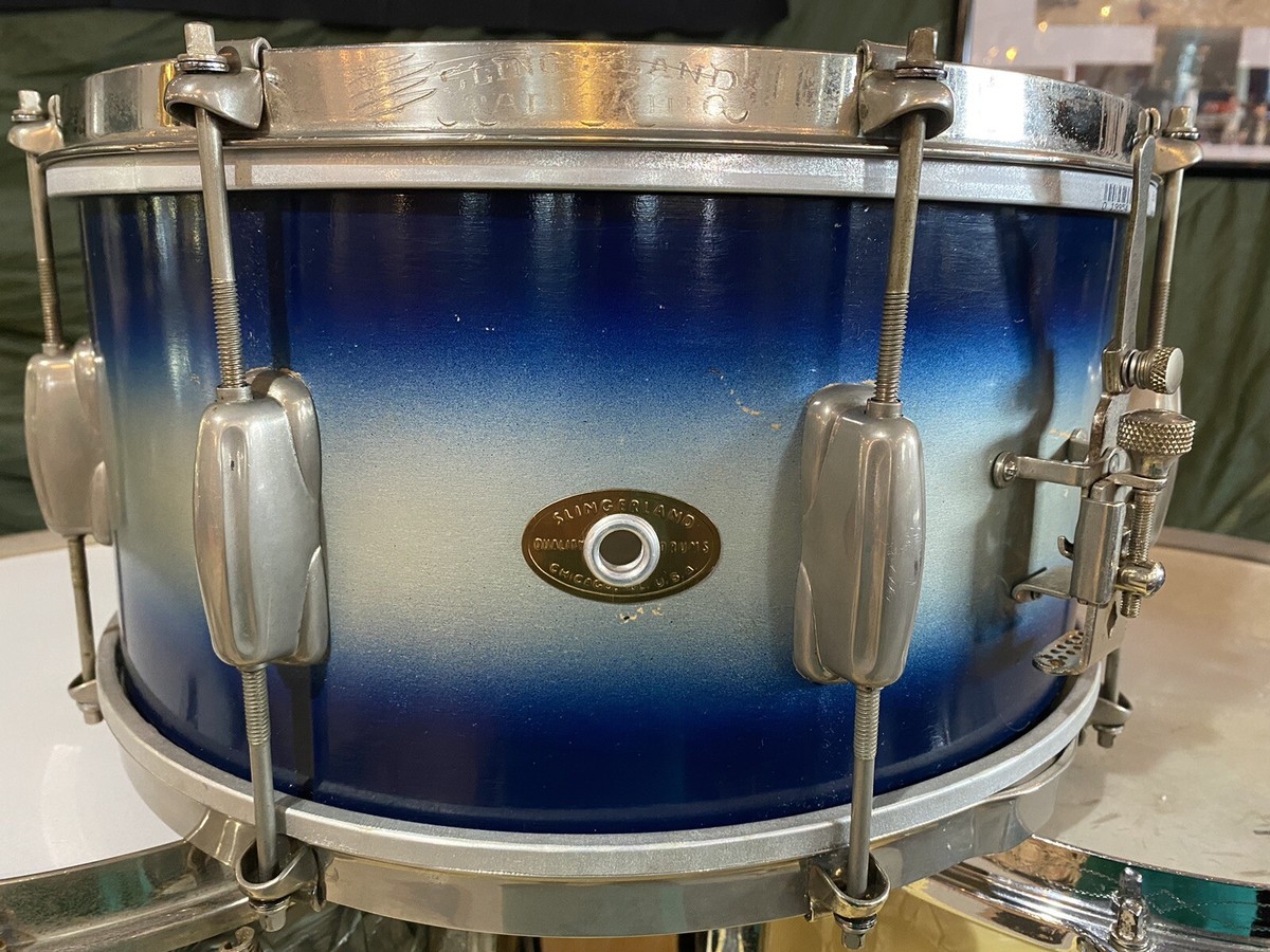 45R ＩＤＧジンバネルチロル　ＢＬ Slingerland #26 Radio King Limited 5 x 14 Snare - Blue / Silver