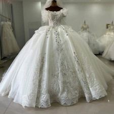 Luxury Beaded Lace Wedding Dresses Appliques Off the Shoulder Bridal Gowns