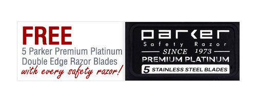 Parker 76R Safety Razor & 5 Double Edge Blades - Butterfly Open - All Metal