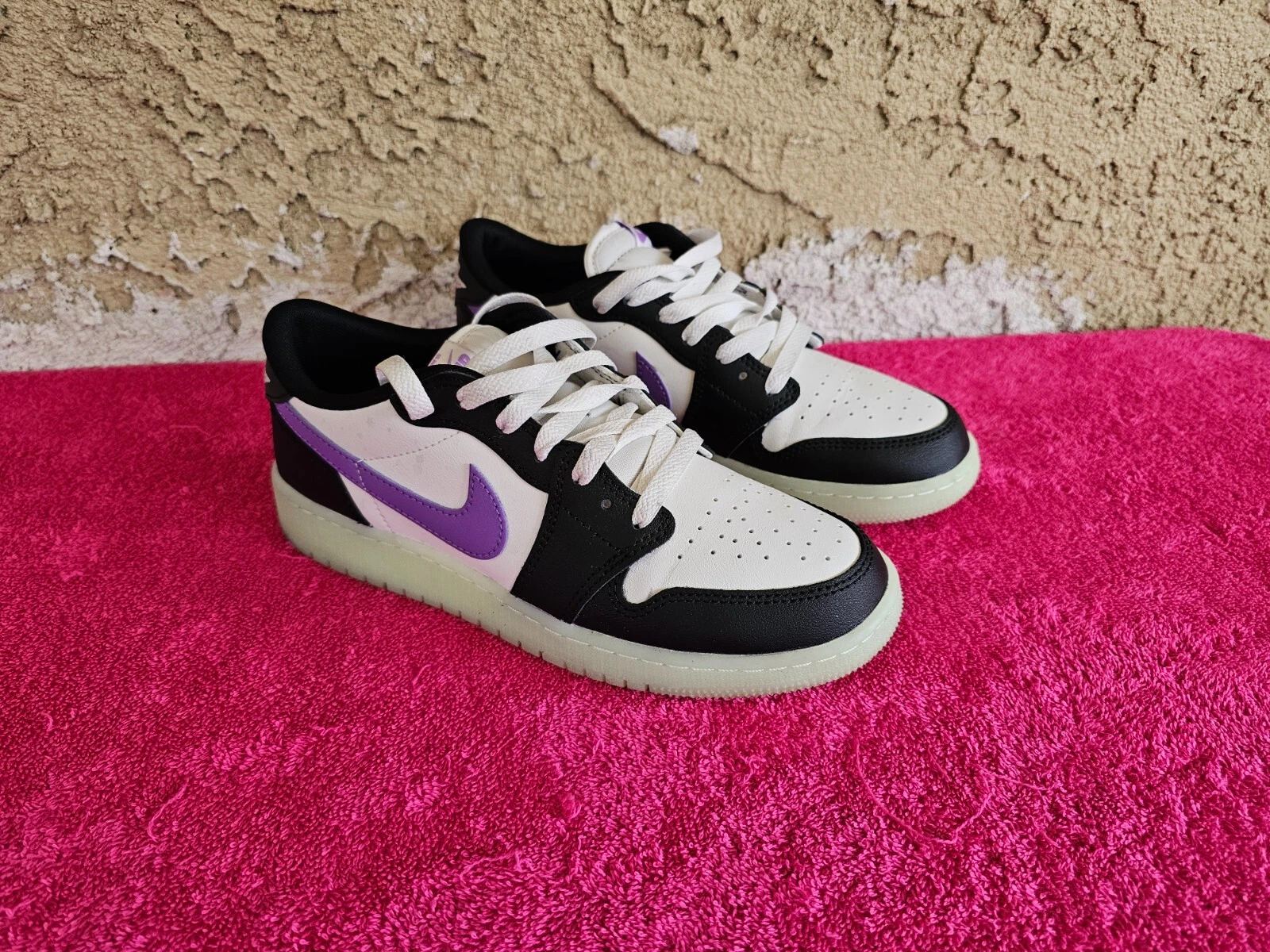 Nike Air Jordan 1 Retro Low OG scarpe giovanili taglia 6 anni nero lampone HF0410 001