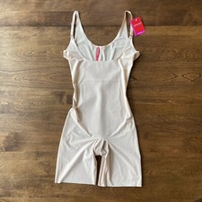 Spanx Trust Your Thinstincts Open Bust Mid-Thigh Bodysuit Small Shade Nude NWT