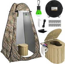 Portable Folding Toilet with Tent For Camping Toilet Travel Hiking Outdoor Potty