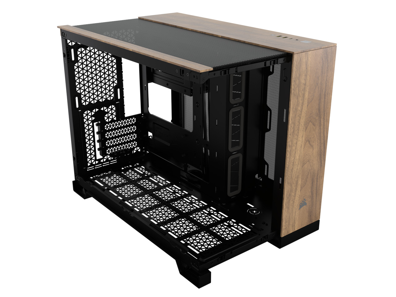 CORSAIR 2500X Micro ATX Dual Chamber PC Case BlackWalnut CC-9011286-WW