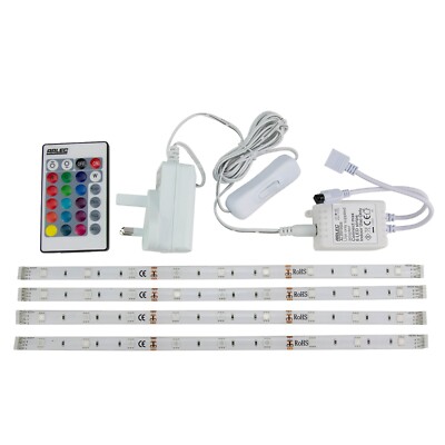 Arlec Farbwechsel RGB LED Flex 12W Lichtband 30cm - 4er Pack Fernbedienung