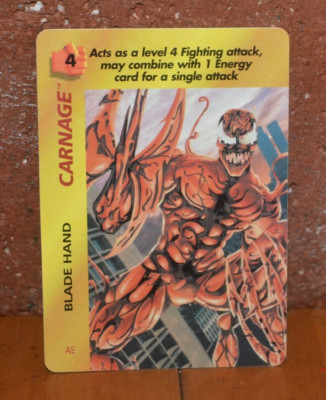 SPIDER-MAN '97 FLEER TRADING CHASE GAME CARD OVER POWER CARNAGE BLADE HAND