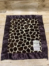 My Blankee Giraffe Minky Baby Lovey Security Blanket 14" X 17" Butter/Brown USA