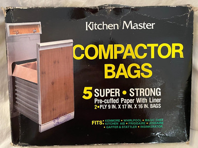 Kitchen Master Compactor Bags 5 Super Strong 9x17x16 Pre-cuffed Paper With Liner