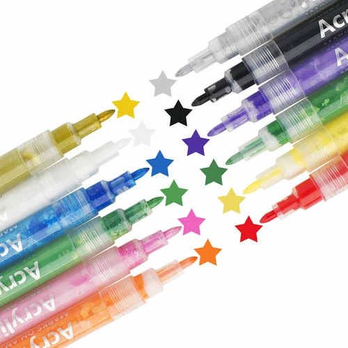 12/2 Pcs Waterproof Acrylic Paint Pens Rock Painting Art Markers For All Surface