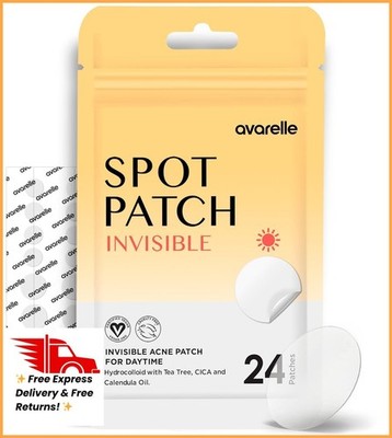 AVARELLE Invisible Acne Spot Patch (24 Count) Ultra Thin Hydrocolloid Spot Stick