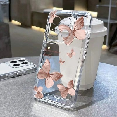Case For Xiaomi Redmi Note 15 14 13 Pro 14T 13T Poco X6 Clear Butterfly Cover