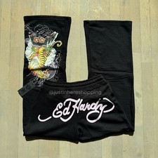 Ed Hardy Women's Sweatpants Black Pink