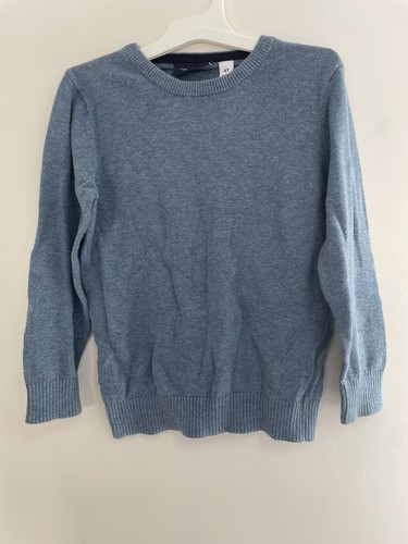 TCP Kleinkind Junge meliert 100 % Baumwolle Rippstrick Rundhalsausschnitt Langarm Pullover blau 4T - Bild 1 von 4