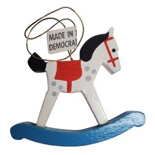 Wooden Ornament - Rocking Horse - Made in East Germany Vintage