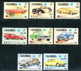 Gambia Stamp full set of 8 Sc# 620 27 MNH Autos 1986 AMERIPEX