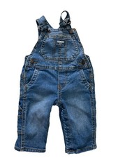 OshKosh B'gosh Blue Denim Overalls 6 Months Unisex Pockets Vestbak 0049 