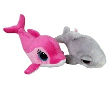 Beanie Boos SURF Dolphin Plush Ty Aurora DREAMY Stuffed Animal Big Glitter Eyes