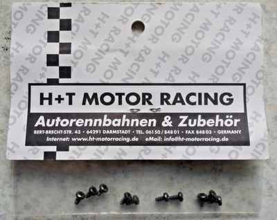 H+T Motor Racing Slotcar Schrauben Karosserie Chassis 2 1x3,8mm 10 Stück OVP neu