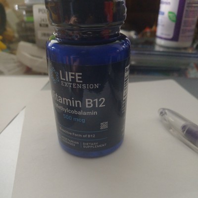 Life Extension Vitamin B12 Methylcobalamin 500 mcg 100 Veg Lozenges (2-PACK)