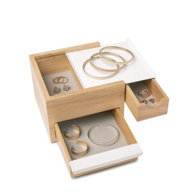 Umbra Mini Stowit Jewelry Box - Modern Keepsake Storage Organizer with Hidden