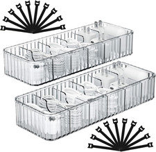 Cable Storage Boxes Organizers 2 Pack,Cord Charger Case with 20Pcs Ties  Cable