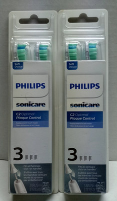 Lot of 2 Philips Sonicare C2 Optimal Plaque Toothbrush Head 6 Ct HX9023/65 NEW