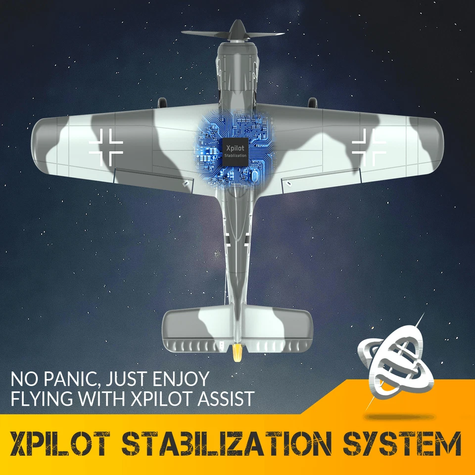 VOLANTEXRC 4-CH FW190 RC Airplane Fighter, 6-Axis Gyro,2.4GHz,Ideal for Outdoors - Image 4 of 4